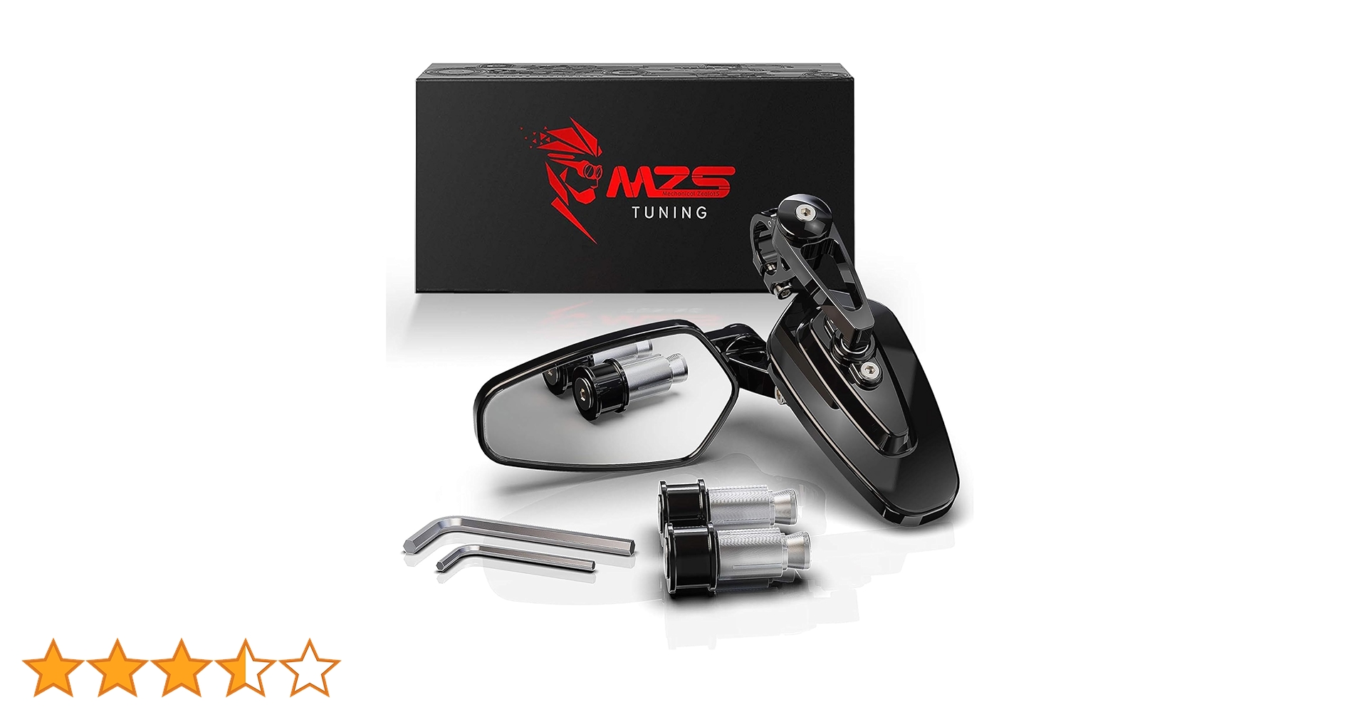 Amazon | MZS バーエンドミラー 7/8 オートバイ リアビュー